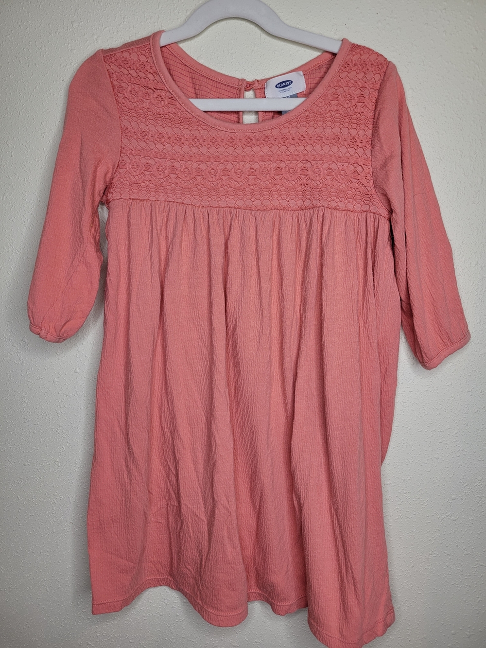 Old Navy Pink Lace Yoke Girls' Casual Dress